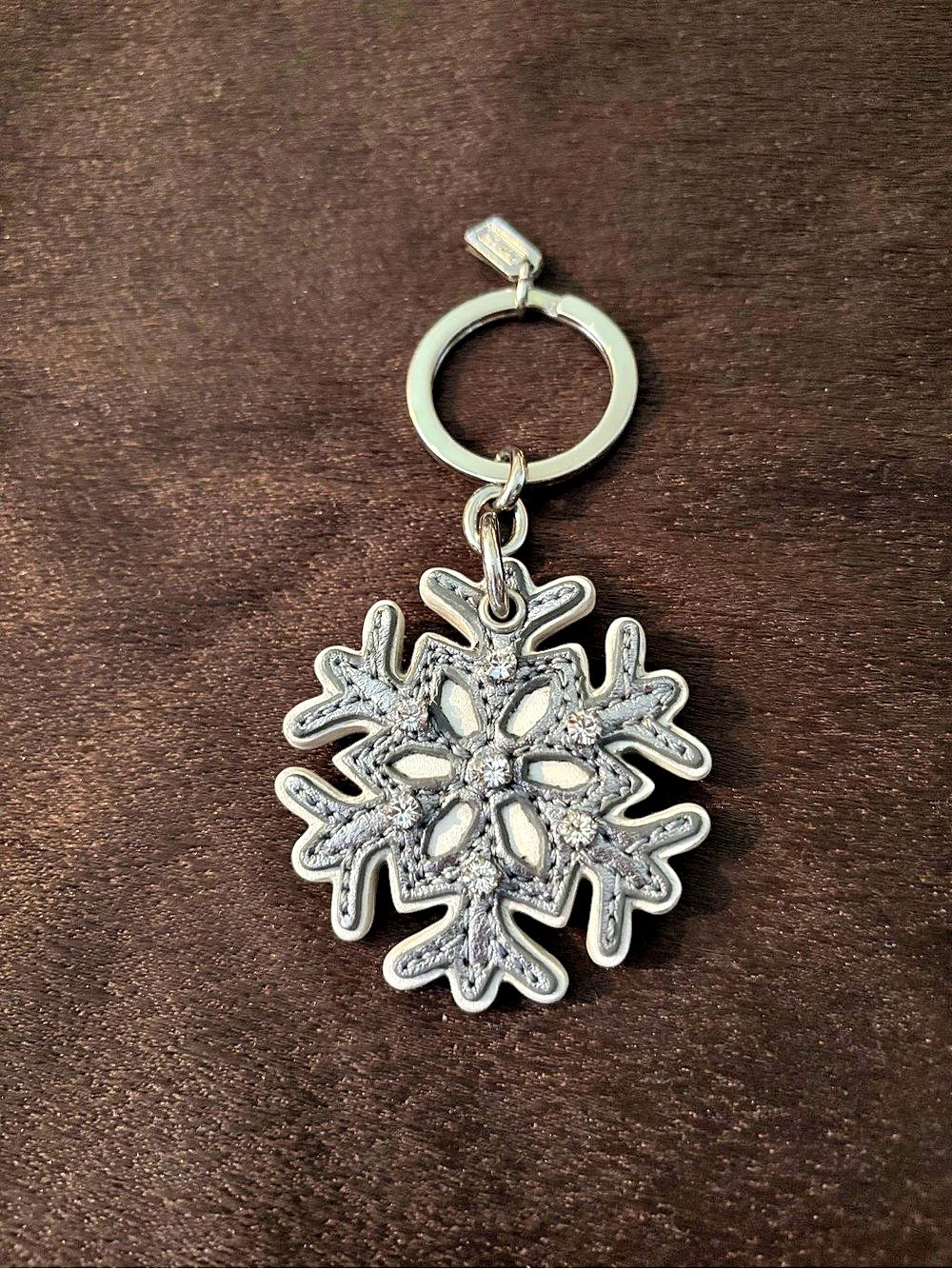 Coach Snowflake Cluster Bag Charm Silver